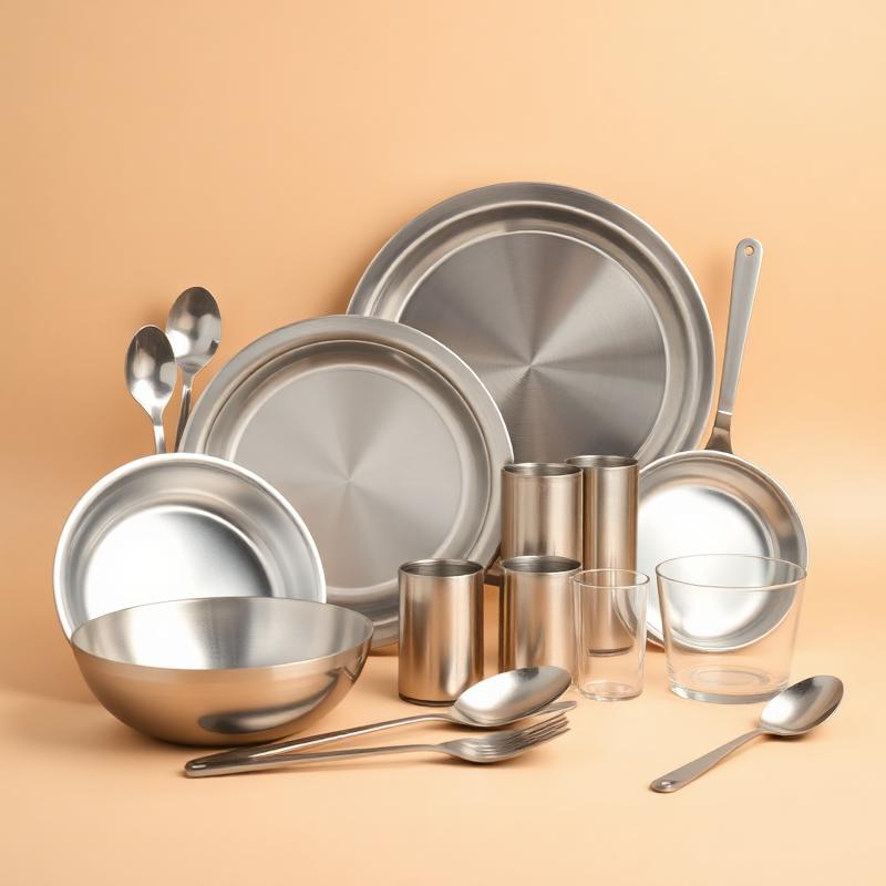 Steel utensils display in showroom